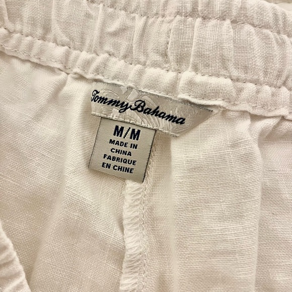 Tommy Bahama White 100% Linen Drawstring Pants EC  Size M - Picture 8 of 12